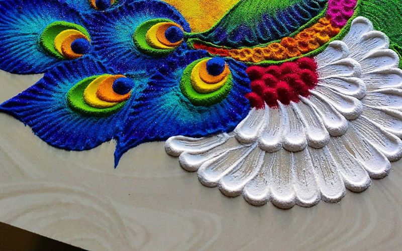 Peacock:7rhit10gaky= Rangoli Design